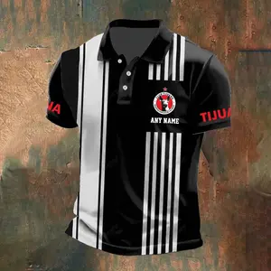 LIGA MX Club Tijuana Personalized Name Stripped Polo Design ST2502