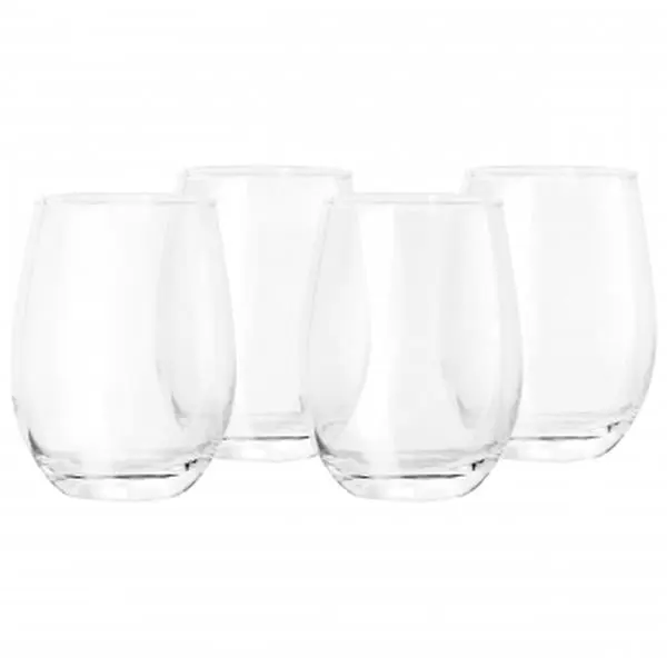 Gibson Home Classic Stemless Wine Glass Set - 4-Piece, 18 oz, Kitchen Glassware Drinkware for Cocktails (140488.04)