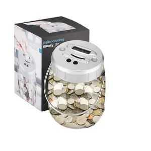 Coin Counting Piggy Bank, 1 Count LCD Display Coin Bank with Handle, Coin Storage Box for Home Office, Gift for Friends & Family