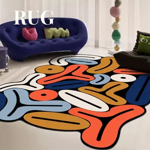 Abstract Art Pattern Rug, 1 Count Creative Design Non-slip Soft Floor Mat, Decorative Carpet for Home Living Room Bedroom Study Room, Large Rugs, Room Decor, Modern Abstract Rug, Contemporary Rugs, Machine Washable Rugs