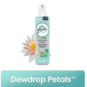 Glade Odor Fighting Soft Mist Air Freshener Room Spray, Dewdrop Petals, 8.0oz, 1pk