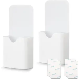 2 count  Marker Holder Wall Mount Marker  Pencil Holder for Dry Erase Whiteboard Fridge, Self Adhesive Marker Pen Holder for  Office School (White&SS)
