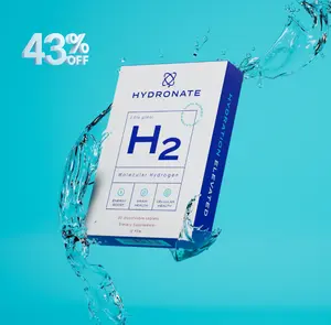 Hydronate | Molecular Hydrogen Tablets - Fast-Dissolving Antioxidant  for Brain Fog Reduction, Optimal Gut Health, Athletic Recovery & Energy |  Enhances Clarity & Sharpness | Dietary Supplement (30 Tablets)
