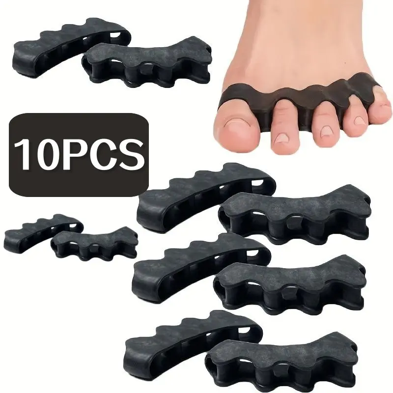 10pcs Silicone Toe Spacers and Separators for Correct Toe Alignment, Bunion Relief, Hammertoe Straightener, Gel Orthopedic Corrector, Durability, Foot Health