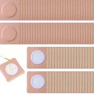 50pcs Disposable Castor Oil Pack Wrap Belly Button(Oil Not Included), Castor Oil Patches Self-Adhesive CastorOil Wrap Organic Cotton Easy to Use,Skin-Color Traditional Water Proof