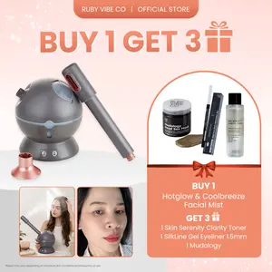 RUBY VIBE CO Hot & Cool Facial Steamer with Aromatherapy Dual Nozzle for Deep Clean, Hydration & Relaxation, Convenient Design for Personal Use