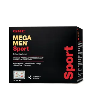 GNC Mega Men Sport Vitapak Program, 30 Packets, Fitness Supplement, Spring Glow Up