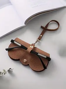 1pc Women's Fashion Portable Eyeglass Case, Portable Sunglasses Organizer, Stylish Soft Hanging Bag Design, Cute Buckle Closure, Perfect Accessory for Women