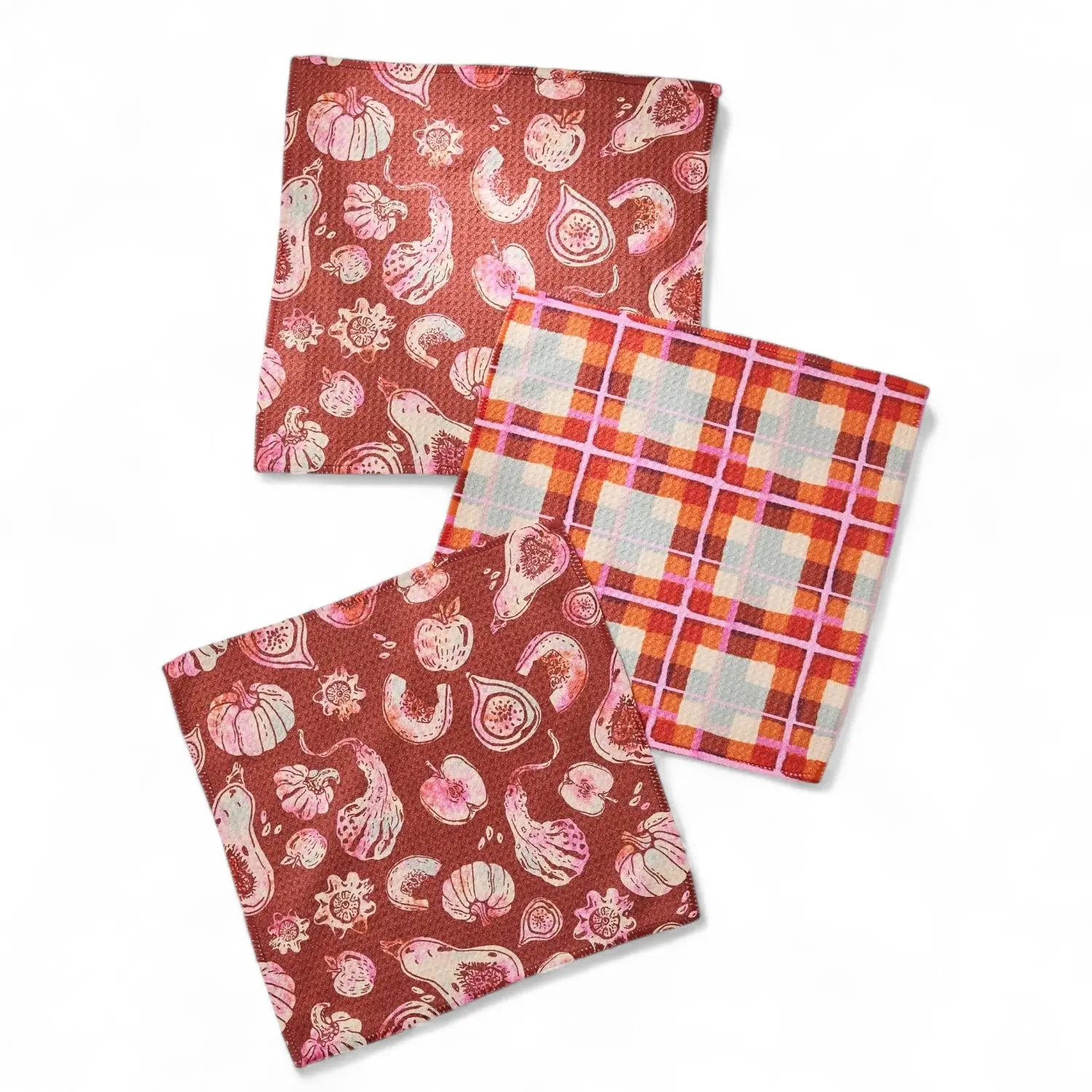 Autumnal Love Geometry Dishcloths | 3-Pack