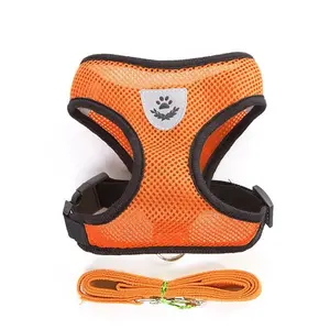Vest Type Mesh Nylon Dog Harness for Puppies - Adjustable Fit, Multi-Size, Mesh-Padded, Soft, Breathable, Comfortable, Multi-Color, Includes Leash