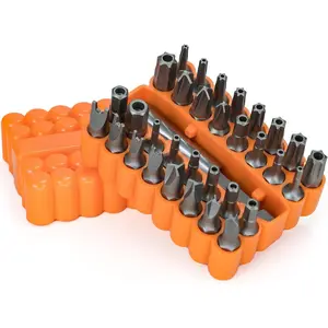 33-Piece Security Screwdriver Set - Complete Set of Torx Screwdrivers with Tamper-Proof Screwdriver Bits - Star Screwdriver Bits, Hex Screwdriver Bits, Wrench Screwdriver Bits, Tri-Wing Screwdriver Bits, and Torx Screwdriver Bits