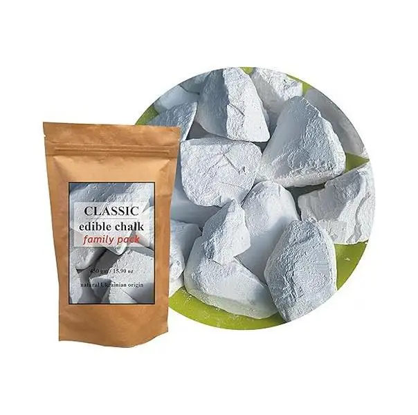 Classic Edible Chalk Chunks 450g – Extra Large Natural Crunchy White Chalk for Eating, Pica Cravings Relief, ASMR Crunch