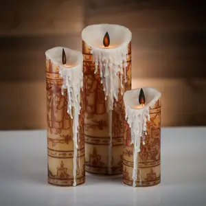 Hocus Pocus Black Flame Candle Real Wax Battery Operated Flameless LED Candles with Remote Control for Spooky Halloween Decor, Mystical Ambiance
