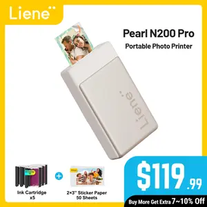 Liene Pearl N200 Pro Portable Photo Printer, Instant Mini Picture Printer for iPhone Smartphone, Thermal Dye Sublimation, Bluetooth Sticker Printer 50 Sheets 2x3 Adhesive Paper & 5 Cartridges, New Arrivals, TechVibes