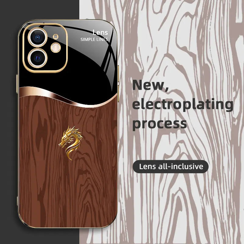 Suitable for [iPhone 12] Personality simple split dragon pattern creative business high-end anti-fall electroplating mobile phone case affordable anti-fall anti-fingerprint-888