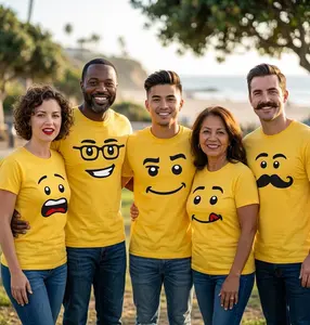 [FREESHIP] Emoji Funny T Shirt, Emoji Friend Shirts, Funny Shirt, Y2K Streetwear T-Shirt, Unisex Crew Neck, Vintage Hip-Hop Sports Graphic, Casual Cotton Fit, Soft Comfortable Short Sleeve, Teen & Adult