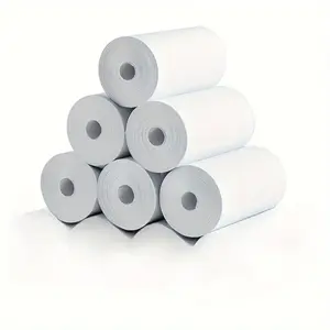 6 rolls of mini printing paper, 57mm in width, white thermal paper, suitable for pocket thermal printers, and perfect for students to use for camera printing and study notes, Rolling Receipt Paper