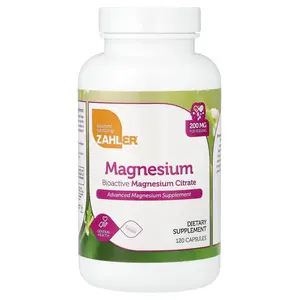 Zahler Magnesium, Bioactive Magnesium Citrate, 200 mg, 120 Capsules