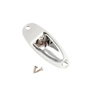 Strat Style Electric Guitar Jack Plate Boat Style Jack Socket Chrome/black