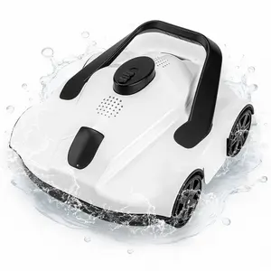 Gaomon Cordless Robotic Pool Vacuum Cleaner, Pool Vacuums with 130-Min Runtime, Self-Parking Technology for 860 Sq.Ft Above-Ground Spaces, Efficient Filtration, Portable White Design