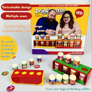 Multi-piece bottle matching challenge game set | Memory logic training with phone stand and jewelry storage | Multi-functional desktop decoration for family game night | Halloween, Christmas, birthday gift
