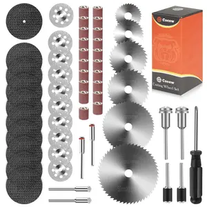 Cutting Wheels Set for Rotary Tool,10pcs Resin Cutting Discs,10pcs Diamond Cutting Wheels,5pcs HSS Circular Saw Blades,20pcs Sanding Drum for Cutting Metal,Wood