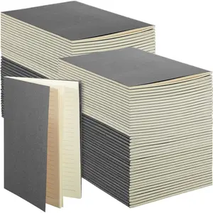 100 Pcs Kraft Notebook Journals 5.5 Inch x 8.3 Inch A5 Softcover Notebooks Bulk for Writing Sketch Office Notepad with 60 Pages 30 Sheets (Multicolor,Lined)(Grey,Lined)