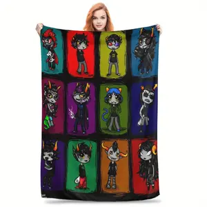 HOMESTUCK Characters Throw Blanket, Funny Fashion Blankets Cute Ultra-Soft Warm Blanket Unique All-Season Comfortable Blankets Quilt For Room Couch Car Camping Office, Birthday Christmas Gift Decor