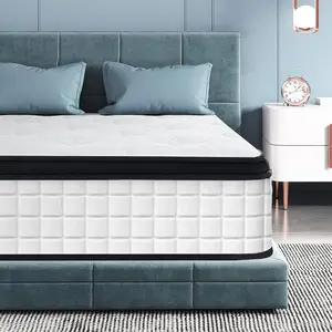 Queen Size Hybrid Mattresses 12 Inch, Firm Memory Foam Mattress with Extra Thick Comfort Layer for Pressure Relief, Individually Pocket Coils Springs | Motion Isolating | Certipur-US Certified wood platform bed