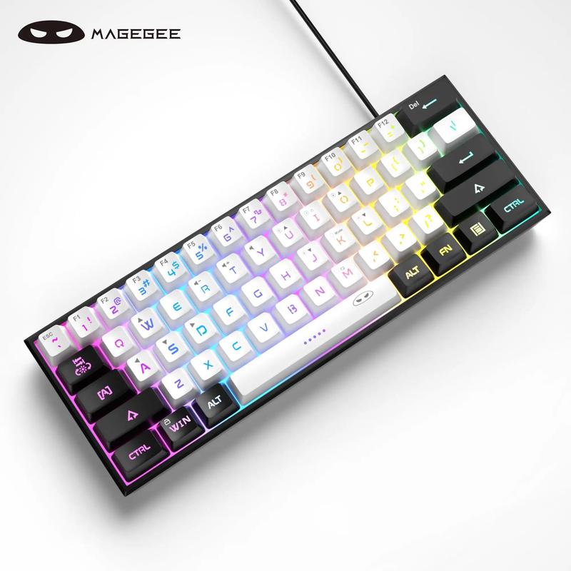 MageGee Mini 60% Membrane Gaming Keyboard, RGB Backlit 61-Key Ultra-Compact TS91 Mechanical-Feel Keyboard for Office and Gaming #TOP PICKS