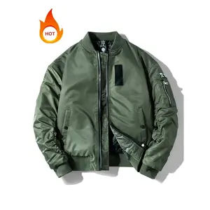 Men’s regular-fit solid-color zip-up baseball jacket with pockets, autumn/winter casual long-sleeve baseball-collar outerwear, everyday men’s clothing, casual jacket GARMENTARY