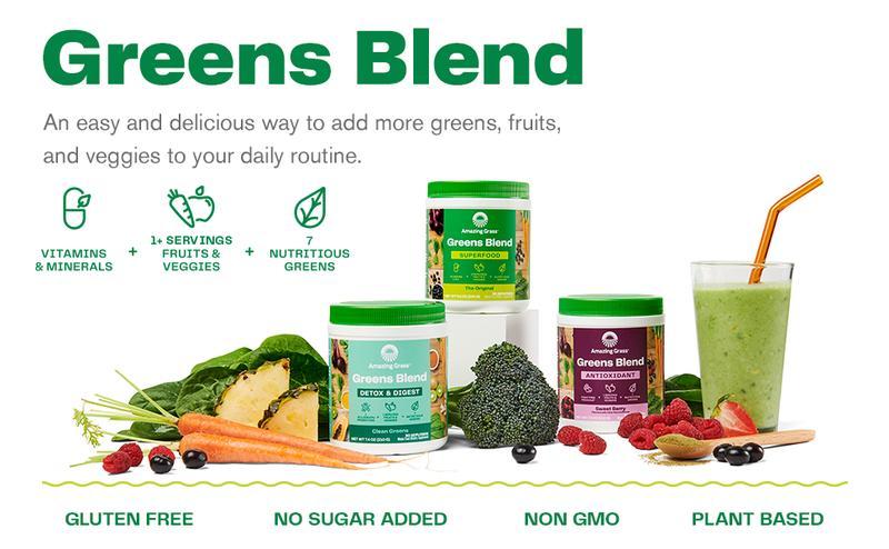 Amazing Grass Greens Blend Alkalize & Detox, 8.5oz, 30 Servings Healthcare Supplement Powder Dietary