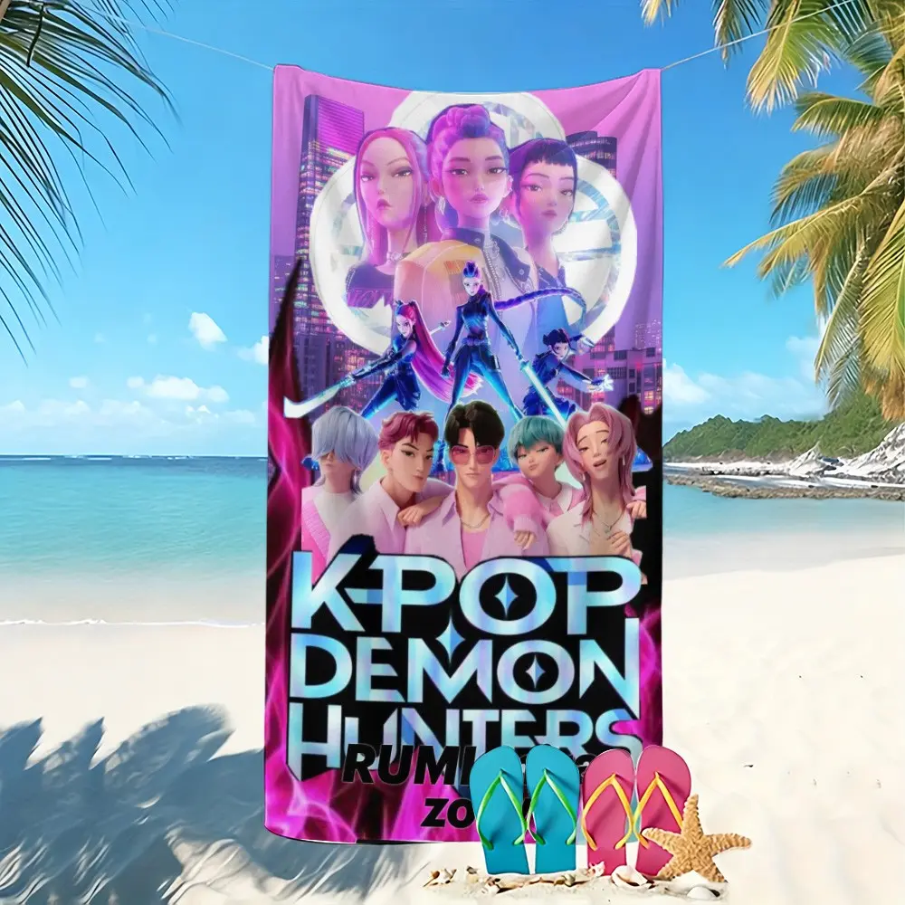 K-Pop Glitter Bath Towel, Soft Microfiber Fabric, Quick-Dry and Absorbent, Perfect for Beach Pool Bathroom, Ideal Gift