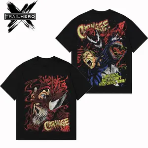 TRAIL HERO - CARNAGE Premium Acid Washed Hoodie T-Shirt, En Sabah Nur Hoodie Shirt, Character Comics Fans Shirt, Superhero Washed Shirt, Comic Book Fans T-Shirt, Superhero Graphic Tee Cotton