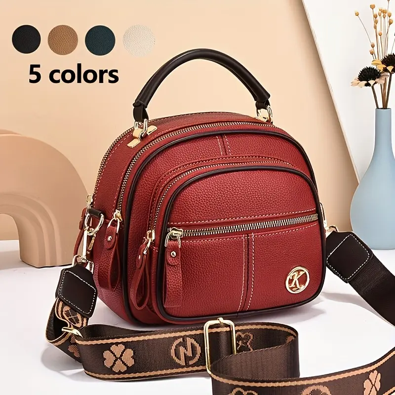 Ladies' Fashionable And Versatile Small Handbag, Multi Pocket Casual Single Shoulder Crossbody Bag, Layered Design with Adjustable Shoulder Straps