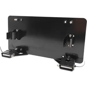 8 3/4" Stainless Steel Flip-Up Winch Roller Fairlead Mount License Plate Holder Bracket Black