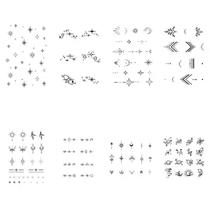 Galaxy Series Waterproof Temporary Tattoo Sticker, 8pcs Long Lasting Realistic Fake Tattoo Sticker for Finger & Palms & Neck, Body Decoration for Women & Men, Sticker Tattoos