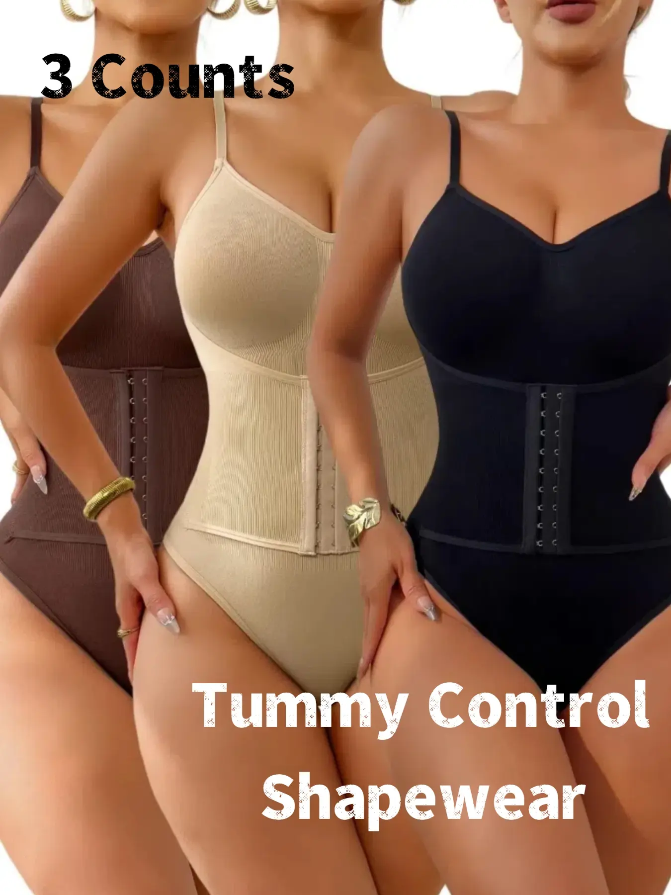 Women's Casual Solid Color Double-breasted Button Crop Shaping Bodysuit, Comfortable Fabric Tummy Control and Butt Lifting Design Shapewear, Underwear, Perfect for Daily Wear, Compression Fit