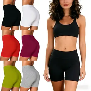 Women Elastic Shorts Casual High Waist Tight Fitness Slim Skinny Bottoms Summer Solid Sexy White Black Cycling Shorts Sweatpants