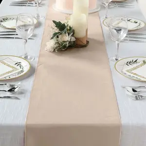 Polyester Table Runner 12"x108" Nude - Wrinkle-Resistant & Durable Table Decor