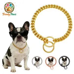 10mm Wide Stainless Steel Dog Chain - Double O-Ring Clasp with Dense Cuban Link Design, Secure & Durable Walking Necklace for Small/Medium Pets, Everyday Fashion Collar