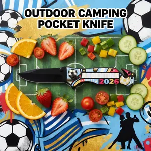 Printed Camping Pocket Fruit Knife Multi-Purpose Outdoor Pocket Knife, Ideal for Hiking and Camping, Comes with a Gift