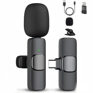 Professional Wireless Lavalier Microphone for iPhone 15(Above) and Android USB-C Device, Cordless Omnidirectional Clip Mic, Plug-Play Microphone for Interview Video Podcast Vlog YouTube wireless  microphone  iphone Pack phono lapel mini