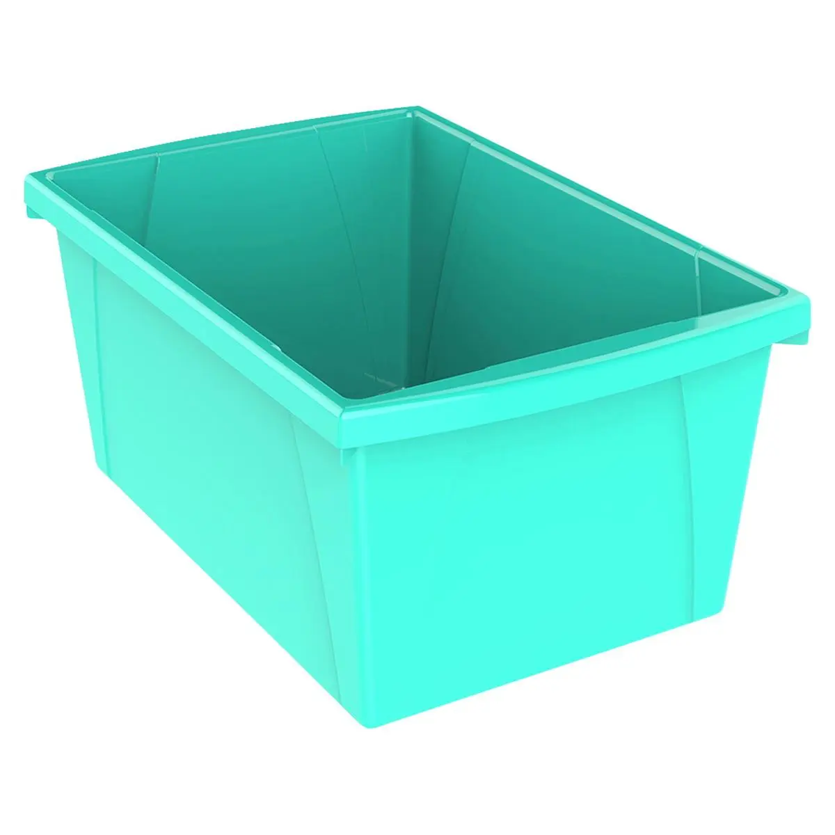 212 MAIN 5.5 Gal Plastic Impact-Resistant Classroom Storage Bin, Teal, Legal Size Fit, Easy-Carry Open Storage Bins Organizer, Bins Easy-Carry Open Storage