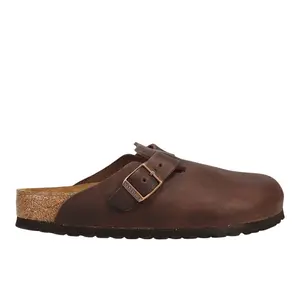BIRKENSTOCK Womens Boston Oiled Leather Clogs Casual - Brown