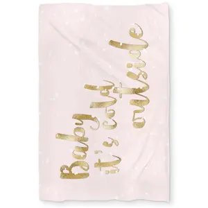 Begin Home Decor C1DCTXLW4NGJLA Baby Its Cold Outside - Pattern Gold Twin Size Extra Long Duvet Cover - Home Decor, Bedroom Bedding, Elegance