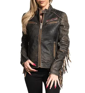 Affliction Women's Faux Leather Jacket Fast Times