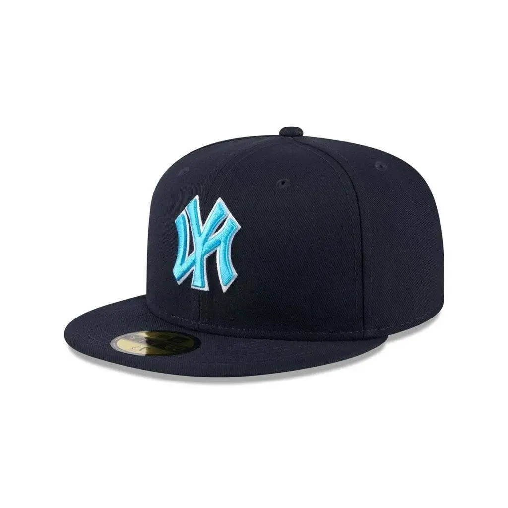 New Era MLB Yankees 9FIFTY Snapback Cap Navy Blue Icy Logo Baseball Hat Streetwear Urban Fashion Hip Hop Style Clean Minimal Trendy TikTok Viral Hat Adjustable Unisex Embroidered NY Cap