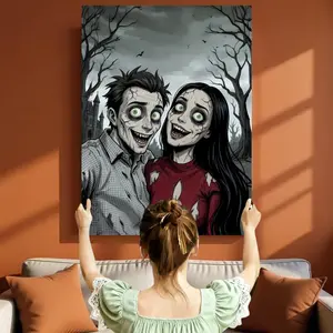 Gothic Photo Customization Canvas Print Super Cool Personalized Art for Relatives Friends Valentine's Day Mother's Day Ready to Hang Wall Decoration for Bedroom Living Room