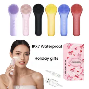 USB Rechargeable Electric Facial Cleansing Brush, 1 Count Waterproof Facial Vibration Cleanser, Constant Temperature Scrub & Gentle Massage Facial Brush, Comfort Skincare Tool